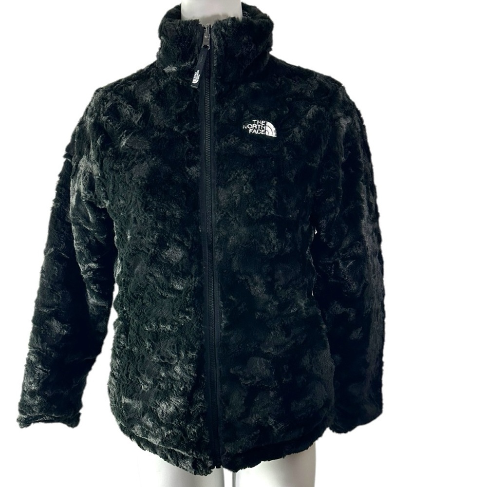The North Face Mossbud Teddy Reversible Puff Black Jacket Size Girls XL - Picture 1 of 7